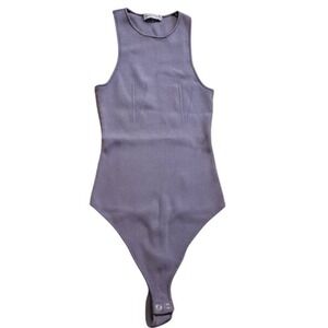 Good American Ribbed Bodysuit Lavender Size 2 NWOT